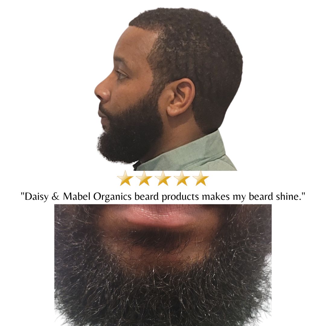 black men beard products for growth grooming products 5 star review daisy mabel organics