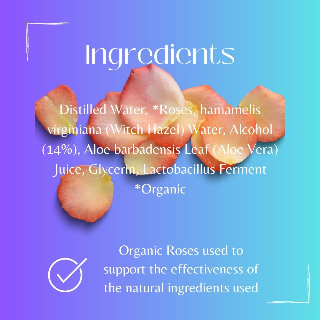 rose water skin toner ingredients witch hazel roses glycerin organic  daisy & mabel organics