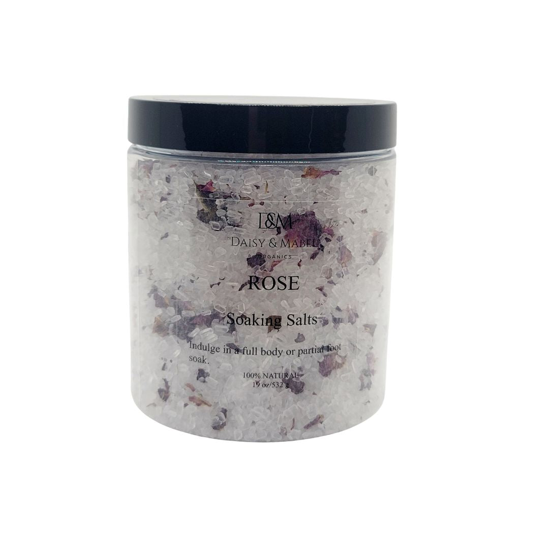 rose epsom salt soak 19 oz  jar daisy and mabel organics