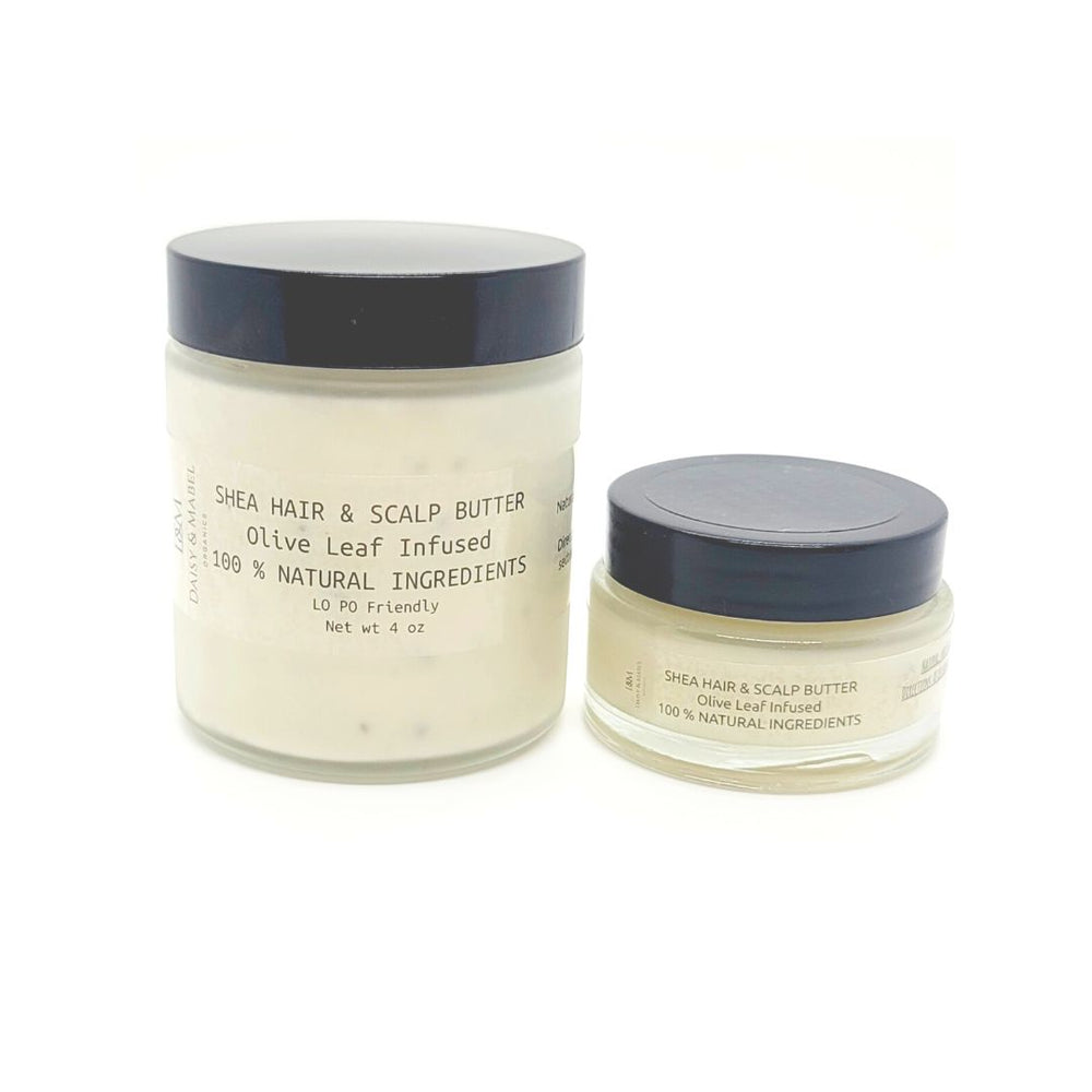 
                  
                    whipped organic shea hair butter for flaky dry scalp, 2oz 4oz glass jar daisy & mabel organics
                  
                
