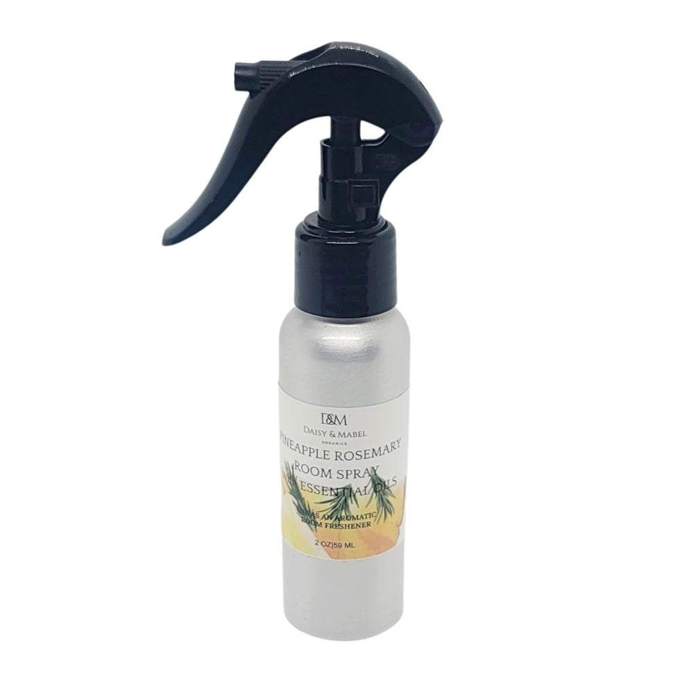 
                  
                    room spray pineapple rosemary 2 oz aluminum bottle with trigger spray natural essential oil fragrance for pillows line bed air freshener daisy and mabel organics
                  
                