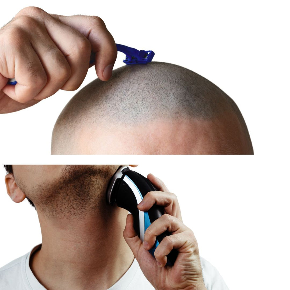 
                  
                     men bald head aftershave moisturizer, with a razor, after shave for shave bumps, daisy and mabel organics
                  
                