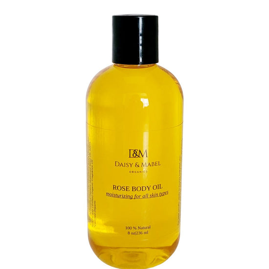 Load image into Gallery viewer, rose body oil natural ingredients moisturizing 8 oz daisy and mabel organics
